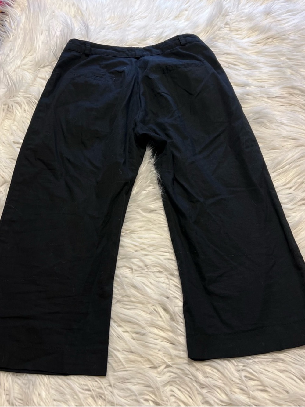 Hazel Brown Women's Black Cropped Wide-Leg Pants